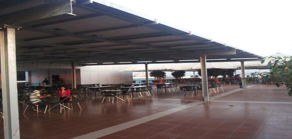 Canteen interior below the solar roof